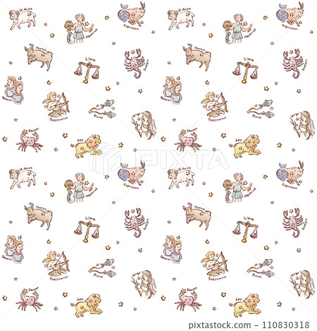 12 constellations background material white background 110830318