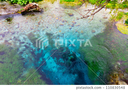 Natural spring of Blue Eye with clear water in Albania 110830548