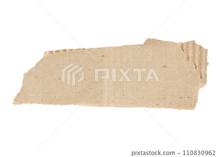 Brown Cardboard paper piece isolated on white background Brown Cardboard paper piece isolated on white background 110830962