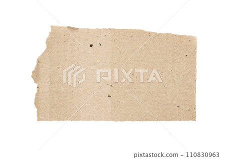 Brown Cardboard paper piece isolated on white background Brown Cardboard paper piece isolated on white background 110830963