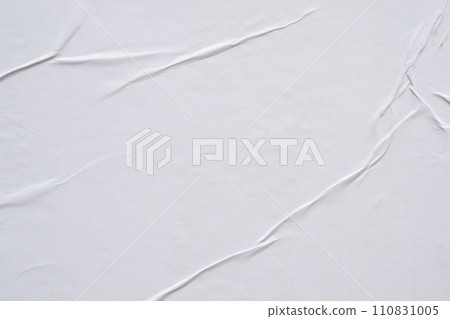white crumpled and creased paper poster texture background 110831005