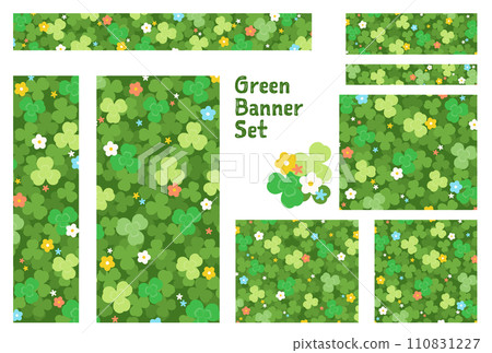 Banner set_clover and flowers 110831227