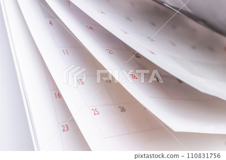 Calendar page flipping sheet close up blur background business schedule planning appointment meeting concept Calendar page flipping sheet close up blur background business schedule planning appointment meeting concept 110831756