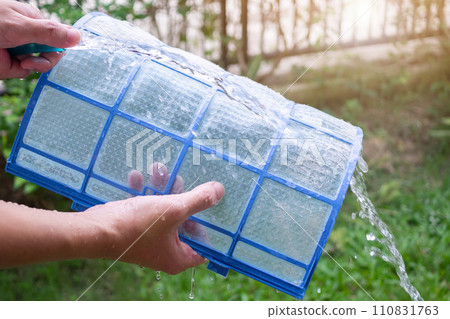 cleaning air conditioner dirty filter 110831763
