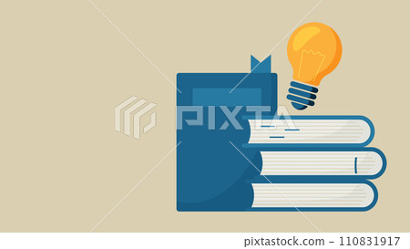 stack of books and light bulbs stack of books and light bulbs 110831917