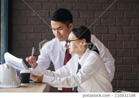 Business strategy team report chart, graph, infographic data analyze financial report plan. Hands team partner planning marketing finance statistics sale report with excel spreadsheet accountting 110832186