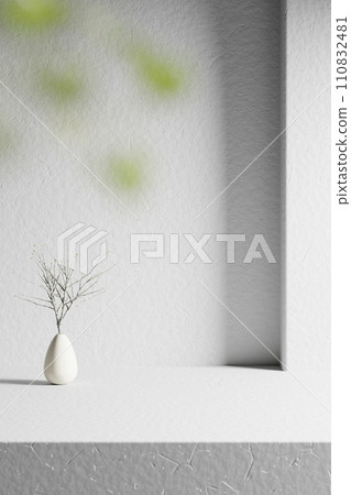 A background rich in shading that you can use in your designs. Textured walls and podium with sunlight shining through. A background rich in shading that you can use in your designs. Textured walls and podium with sunlight shining through. 110832481