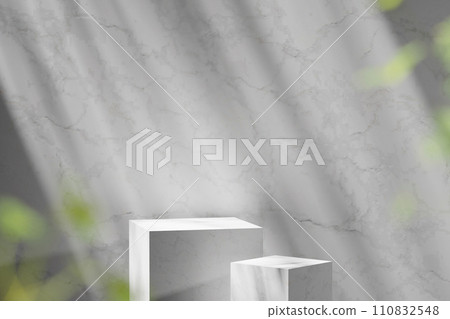 A background rich in shading that you can use in your designs. Textured walls and podium with sunlight shining through. A background rich in shading that you can use in your designs. Textured walls and podium with sunlight shining through. 110832548