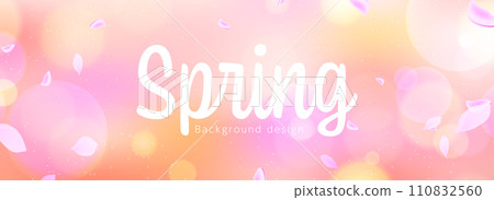 春天背景圖像與舞動的櫻花花瓣 110832560