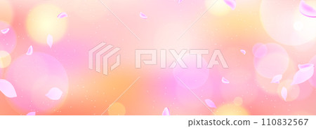 Spring background image with dancing cherry blossom petals Spring background image with dancing cherry blossom petals 110832567