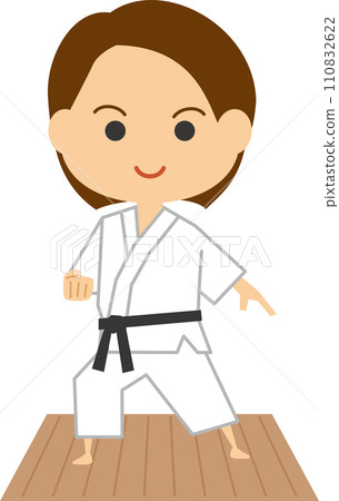 Image illustration of a woman doing karate 110832622