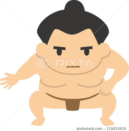 四足相撲選手的圖像插圖 四足相撲選手的圖像插圖 110832628