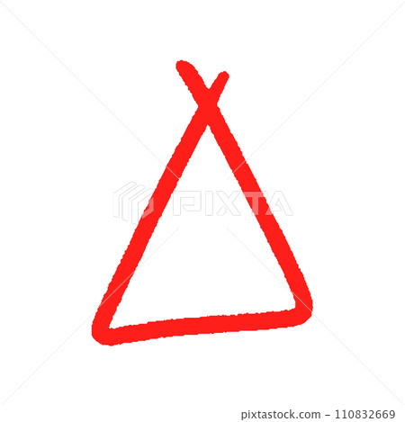 Rough handwritten red triangle mark - simple triangle design material Rough handwritten red triangle mark - simple triangle design material 110832669