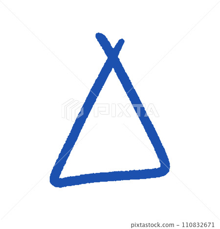 Rough handwritten blue triangle mark - simple triangle design material Rough handwritten blue triangle mark - simple triangle design material 110832671