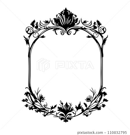 wedding frame ornament vintage illustration sketch hand draw black 110832795
