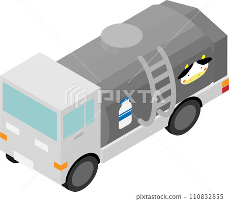 Isometric milk lorry car image material Isometric milk lorry car image material 110832855