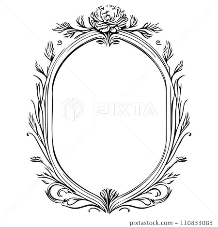 wedding frame ornament vintage illustration sketch hand draw black wedding frame ornament vintage illustration sketch hand draw black 110833083