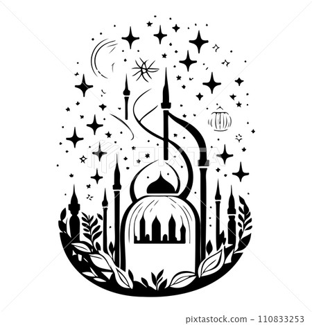 Minaret poster mosque illustration sketch hand draw Minaret poster mosque illustration sketch hand draw 110833253