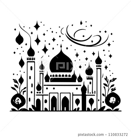 Minaret poster mosque illustration sketch hand draw Minaret poster mosque illustration sketch hand draw 110833272