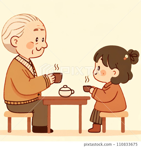 與孫子一起喝茶 110833675