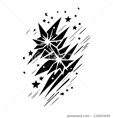 star cosmos space illustration sketch hand draw black 110833695