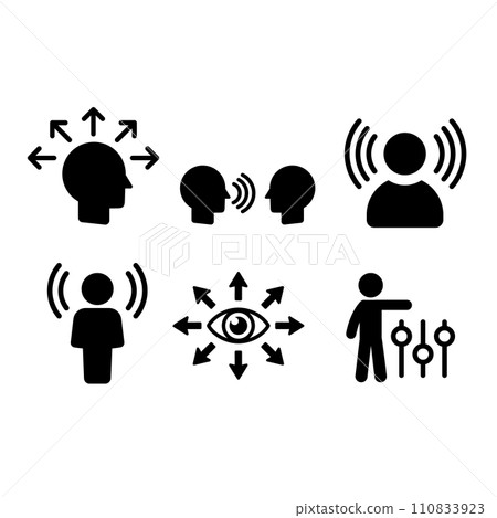 Perceptual pictogram icon set 110833923