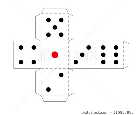 帶有邊緣和摺痕的骰子開發圖 110833993