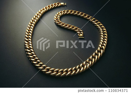 Precious metal gold necklace (thick) 110834371