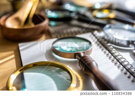 Scene with a magnifying glass 110834386