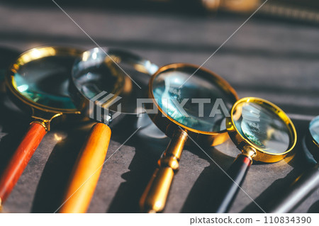 Scene with a magnifying glass 110834390