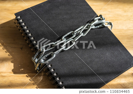 Conceptual chain notebook image photo Conceptual chain notebook image photo 110834465