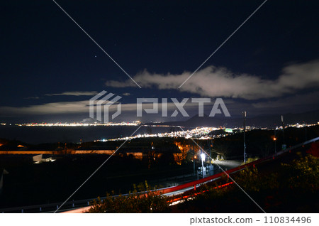 Night view of Oita City and Beppu City Night view of Oita City and Beppu City 110834496