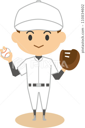 Image illustration of a male baseball player holding a glove Image illustration of a male baseball player holding a glove 110834602