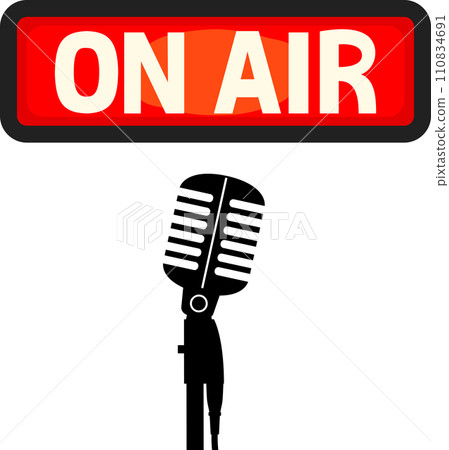 Lit on-air lamp and microphone 110834691