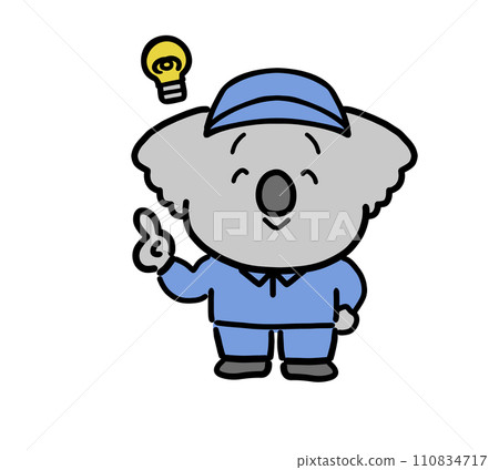 Koala character wearing flashing work clothes (front) 110834717