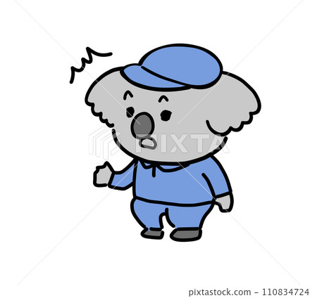 A koala character wearing surprising work clothes (facing left) 110834724