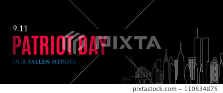 USA Patriot Day horizontal banner. 110834875