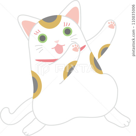 招財貓_印花布貓_雙手舉起沃塔舞_跳舞的招財貓 招財貓_印花布貓_雙手舉起沃塔舞_跳舞的招財貓 110835006