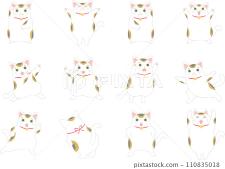 招財貓_印花布貓_套裝 招財貓_印花布貓_套裝 110835018