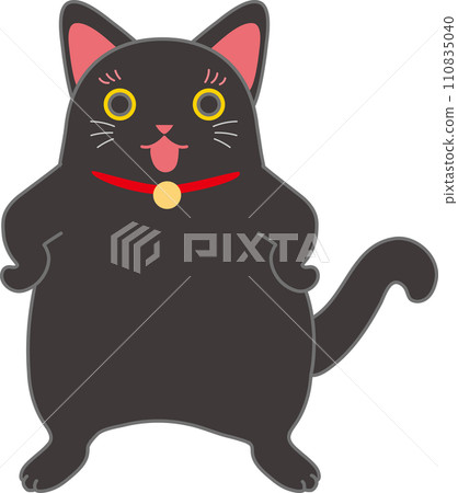 Beckoning cat_Black maneki cat_Romantic standing_Ehen Beckoning cat_Black maneki cat_Romantic standing_Ehen 110835040
