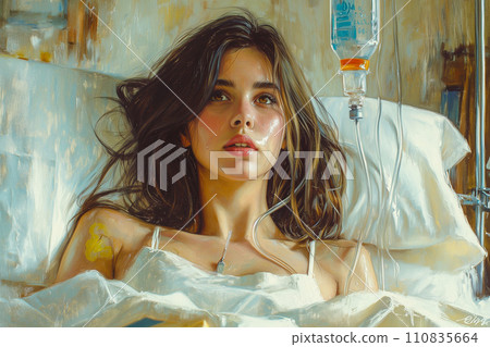 An IV for a sick patient who needs a virus or vaccine.  110835664