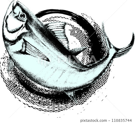寫實跳躍鮪魚水墨畫 寫實跳躍鮪魚水墨畫 110835744