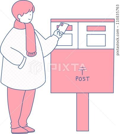 簡單的插圖人寄信 110835763