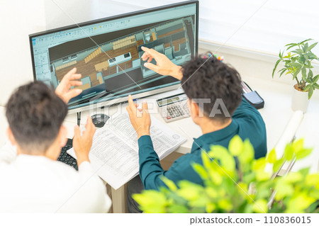 3D CAD 3D 3DCG architectural design house interior 2 people 110836015