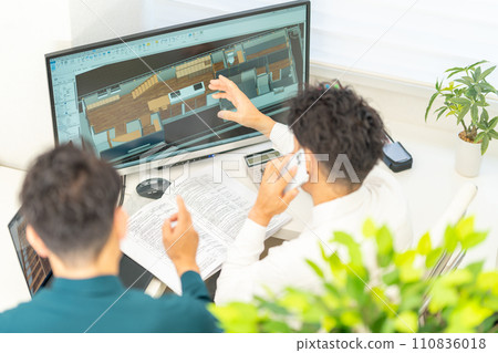 3D CAD 3D 3DCG Architectural design House interior 2 people Smartphone 110836018