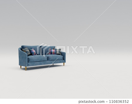 [3DCG] Sofa and cushion with horizontal background 110836352