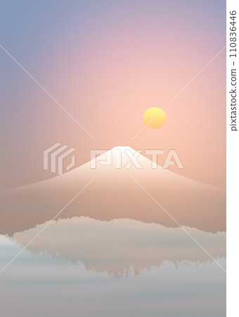 Mount Fuji and the morning sun 110836446