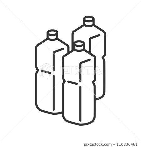 Illustration of plastic bottle disaster prevention goods 110836461