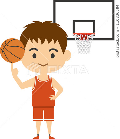 一名男子籃球運動員的圖像插圖 110836594