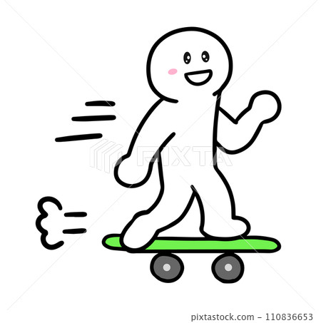 騎滑板的火柴人 110836653